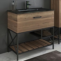 Comforty Тумба с раковиной Бредфорд 90 дуб темный